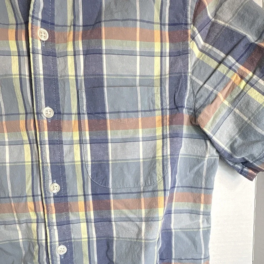 Old Navy Boys Blue Plaid Shortsleeved Button Up Shirt Size Xs